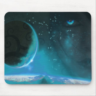 Tapis De Souris Monde observé bleu