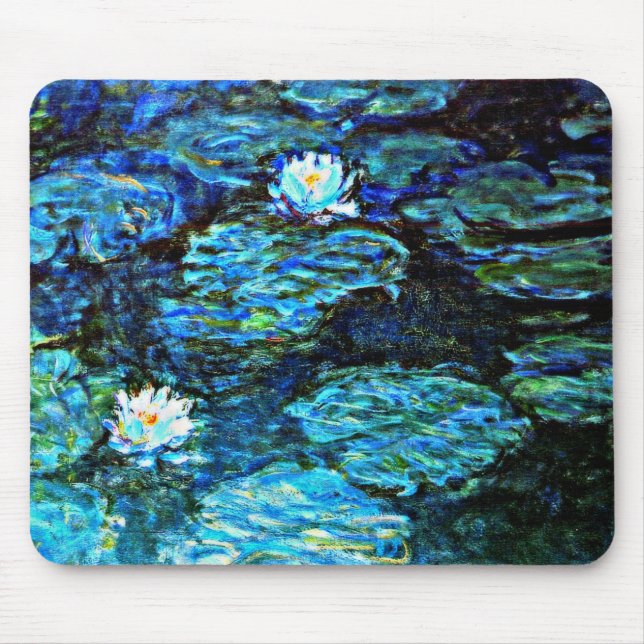 Tapis De Souris Monet - Nappes d'eau bleu (Devant)