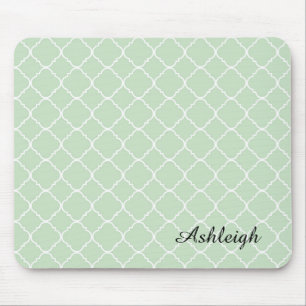 Tapis De Souris Monnaie et Quatrefoil blanc