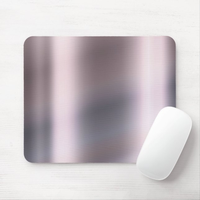 Tapis De Souris Monochrom gris argenté minimal Rose acier métalliq (Avec souris)