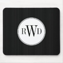 Monogramme à rayures noires