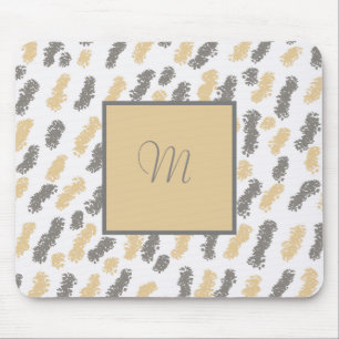 Tapis De Souris Monogramme Abstrait Taupe Souris
