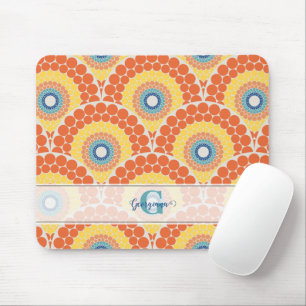 Tapis De Souris Monogramme Art Déco Egée Été Radiant Mandala