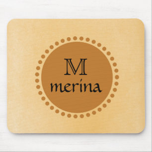 Tapis De Souris Monogramme Cercle jaune or