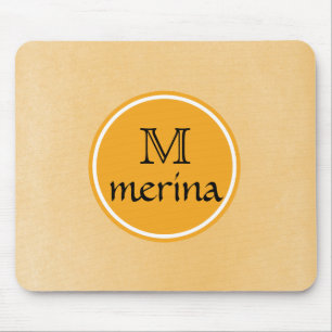 Tapis De Souris Monogramme Cercle jaune or