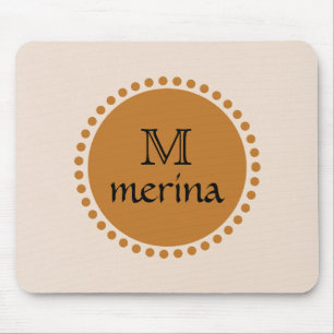 Tapis De Souris Monogramme Cercle jaune or