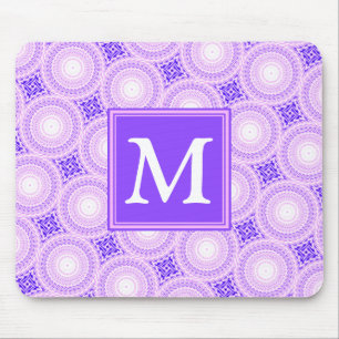 Tapis De Souris Monogramme cercles violets motif