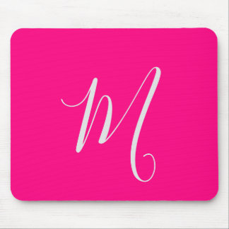 Tapis De Souris monogramme chic rose chaud