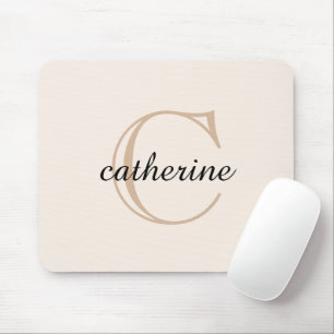 Tapis De Souris Monogramme classique en beige