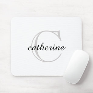Tapis De Souris Monogramme classique en blanc clair