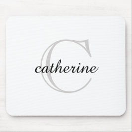 Tapis De Souris Monogramme classique en blanc clair