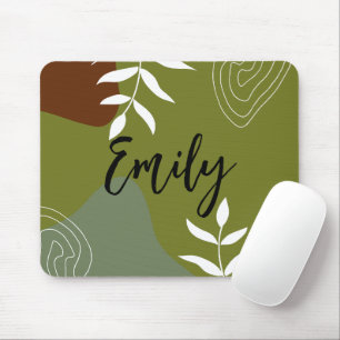 Tapis De Souris Monogramme coloré abstrait pour minimalisme Vert
