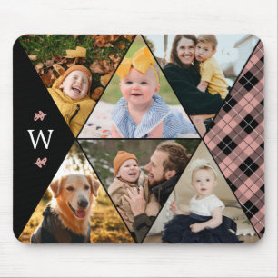 Tapis De Souris Monogramme de collection de photos géométriques 