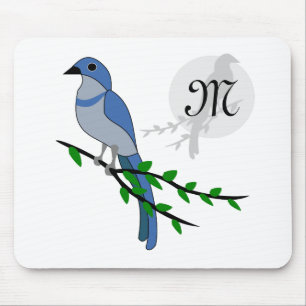 Tapis De Souris Monogramme de Floride Scrub Jay