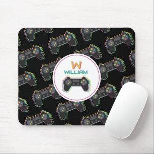 Tapis De Souris Monogramme de jeu vidéo pour adolescents gamers
