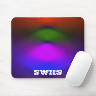 Tapis De Souris Monogramme de l'école Neon Blue, Purple, Green & O