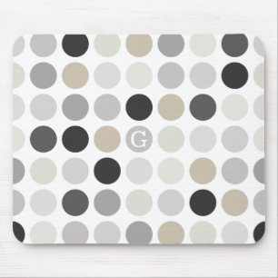 Tapis De Souris monogramme de motif noir pois