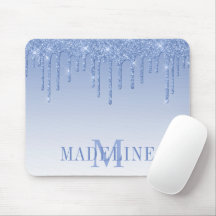 Monogramme de Parties scintillant bleu Dusty moder