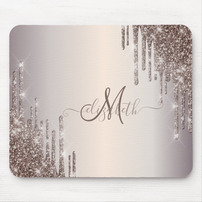 Tapis De Souris Monogramme de Parties scintillant Cool modernes (Devant)