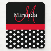 Monogramme de point noir rouge