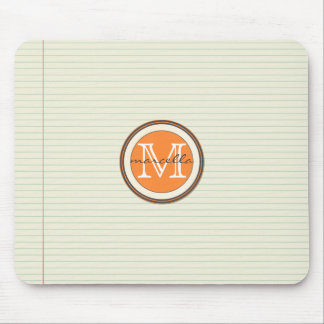 Tapis De Souris Monogramme d'orange d'arrière - plan de papier de