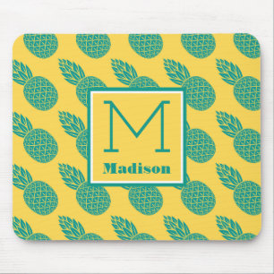 Tapis De Souris Monogramme du motif d'ananas