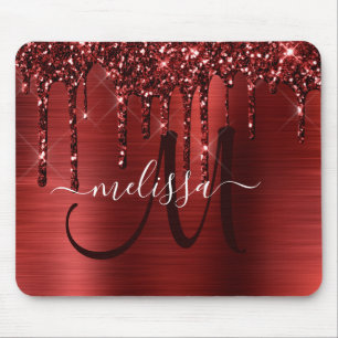 Tapis De Souris Monogramme en métal brosse à Parties scintillant