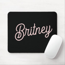 Tapis De Souris Monogramme et nom rose pâle moderne