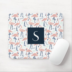 Tapis De Souris Monogramme flamant rose mignon