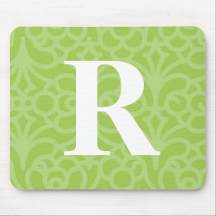 Tapis De Souris Monogramme floral fleuri - lettre R
