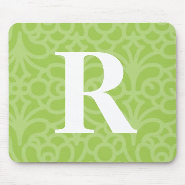 Tapis De Souris Monogramme floral fleuri - lettre R (Devant)