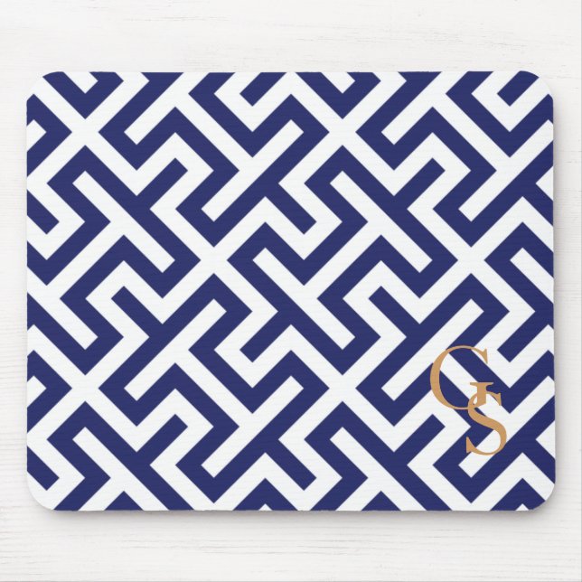 Tapis De Souris Monogramme géométrique de motifs d'abrégé sur (Devant)