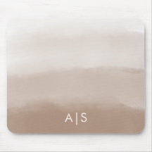 Monogramme Initial Aquarelle Champignon Brun Ombre