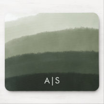 Monogramme Initial Aquarelle Jungle Vert Ombre