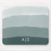 Monogramme Initial Aquarelle Ombre Épicéa Limé