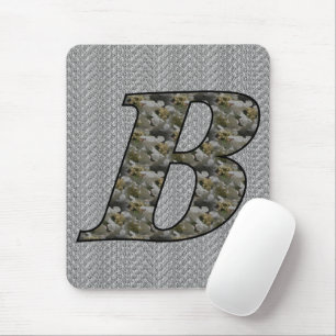 Tapis De Souris Monogramme initial B Hydrangea Floral Mousepad