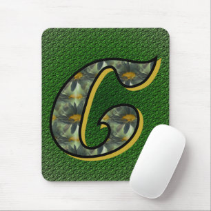 Tapis De Souris Monogramme Initial C Marguerites Art Floral