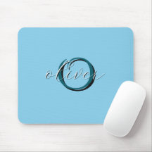 Monogramme Initial et Nom Personnalisé Bleu Ciel
