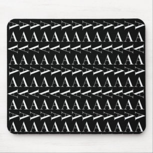 Tapis De Souris Monogramme Lettre initiale A, Choisir la couleur A