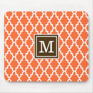Tapis De Souris Monogramme marocain orange et Brown