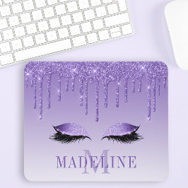 Tapis De Souris Monogramme moderne Parties scintillant violet mode