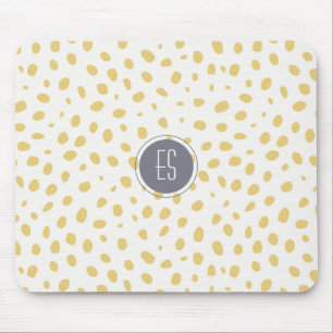 Tapis De Souris Monogramme Motif de spectre de moutarde