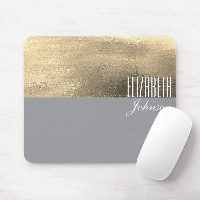 Tapis De Souris Monogramme or (Avec souris)