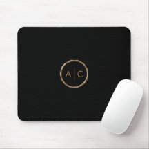 Monogramme Or Minimal sur NOIR