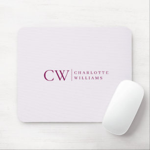 Tapis De Souris Monogramme - Panier initial rose personnalisé