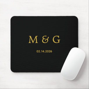 Tapis De Souris Monogramme personnalisé et date personnalisés élég