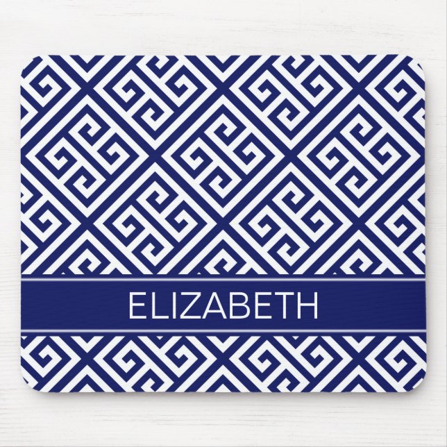 Tapis De Souris Monogramme principal grec de nom de marine de Med (Devant)