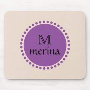 Tapis De Souris Monogramme Purple Gold Circle