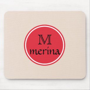 Tapis De Souris Monogramme Red Gold Circle