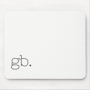 Tapis De Souris Monogramme Rétro Minimal Blanc